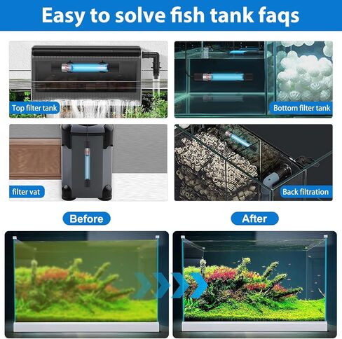 TAISHAN Aquarium Clean Light，9W & 11W Aquarium Algae Bloom Clean Light with Timer,Submersible Waterproof Lamp for Fish Tank Pond，Water Clean Green Clear Waterproof Clean Lamp for Sump Swim Pool in Saudi Arabia