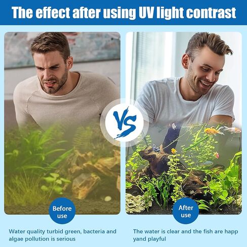 TAISHAN Aquarium Clean Light，9W & 11W Aquarium Algae Bloom Clean Light with Timer,Submersible Waterproof Lamp for Fish Tank Pond，Water Clean Green Clear Waterproof Clean Lamp for Sump Swim Pool in Saudi Arabia
