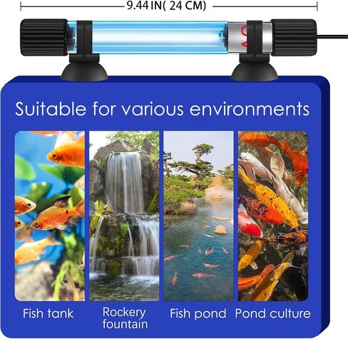 TAISHAN Aquarium Clean Light，9W & 11W Aquarium Algae Bloom Clean Light with Timer,Submersible Waterproof Lamp for Fish Tank Pond，Water Clean Green Clear Waterproof Clean Lamp for Sump Swim Pool in Saudi Arabia