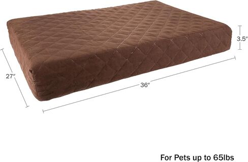 Waterproof Memory Foam Pet Bed- Indoor/Outdoor Dog Bed with Water Resistant Non Slip Bottom and Removeable Washable Cover, 36 x 27 by PETMAKER -Brown in Saudi Arabia