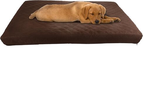Waterproof Memory Foam Pet Bed- Indoor/Outdoor Dog Bed with Water Resistant Non Slip Bottom and Removeable Washable Cover, 36 x 27 by PETMAKER -Brown in Saudi Arabia