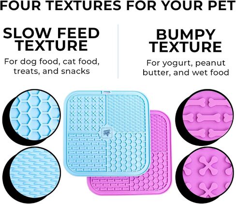 Grit Dog Lick Mat - Dog and Cat Slow Feeder - Puppy Licking mat - Lick Pads for Dogs - Licking mat - Dog Lick Mat with Suction Cups - Dog Feeding Mat Slow Feeder in Saudi Arabia