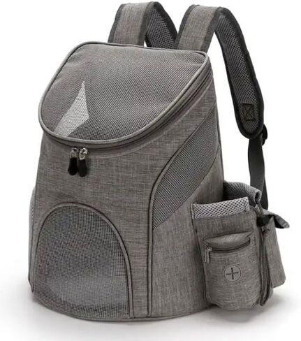 Pet Carrier Backpack with Poop Bag, Cat & Dog Treats & Water Bottle Compartment, Breathable Pet Carrier Small to Medium Cat, Dog, Puppies, Travel Pet Carrier with Comfortable & Secure Straps in Saudi Arabia