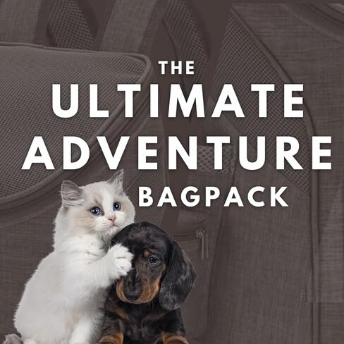 Pet Carrier Backpack with Poop Bag, Cat & Dog Treats & Water Bottle Compartment, Breathable Pet Carrier Small to Medium Cat, Dog, Puppies, Travel Pet Carrier with Comfortable & Secure Straps in Saudi Arabia