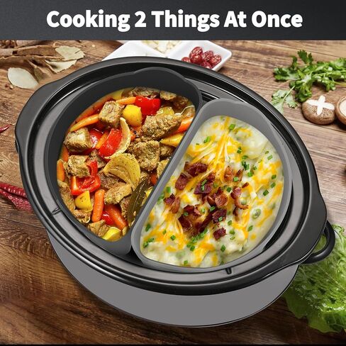 OUTXE Upgraded Slow Cooker Divider Liner fit 6 QT Crockpot, Reusable & Leakproof Silicone Crockpot Divider, Dishwasher Safe Cooking Liner for 6 Quart Pot in Saudi Arabia