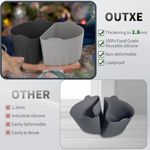 OUTXE Upgraded Slow Cooker Divider Liner fit 6 QT Crockpot, Reusable & Leakproof Silicone Crockpot Divider, Dishwasher Safe Cooking Liner for 6 Quart Pot in Saudi Arabia