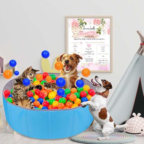 Juome Dog Ball Pit مع الكرات المضمنة، حفرة الكرة القابلة للطي للكلاب والقطط، تحمل أكثر من 500 كرة، ألعاب الكلاب التفاعلية للداخلية والخارجية in Kuwait