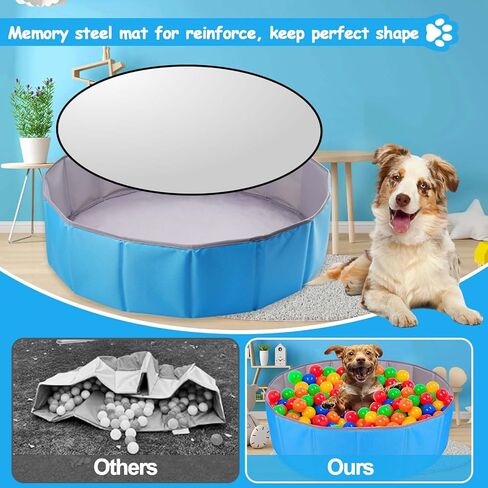 Juome Dog Ball Pit مع الكرات المضمنة، حفرة الكرة القابلة للطي للكلاب والقطط، تحمل أكثر من 500 كرة، ألعاب الكلاب التفاعلية للداخلية والخارجية in Kuwait