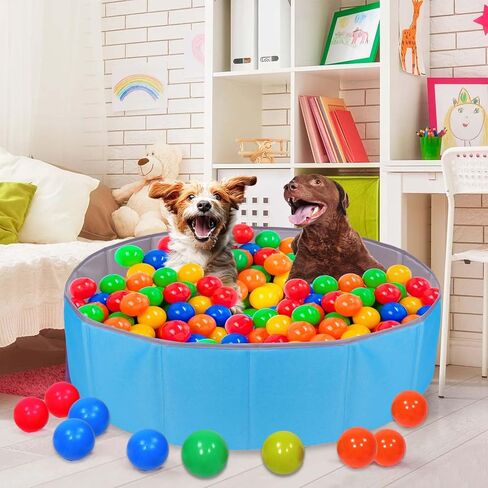 Juome Dog Ball Pit مع الكرات المضمنة، حفرة الكرة القابلة للطي للكلاب والقطط، تحمل أكثر من 500 كرة، ألعاب الكلاب التفاعلية للداخلية والخارجية in Kuwait