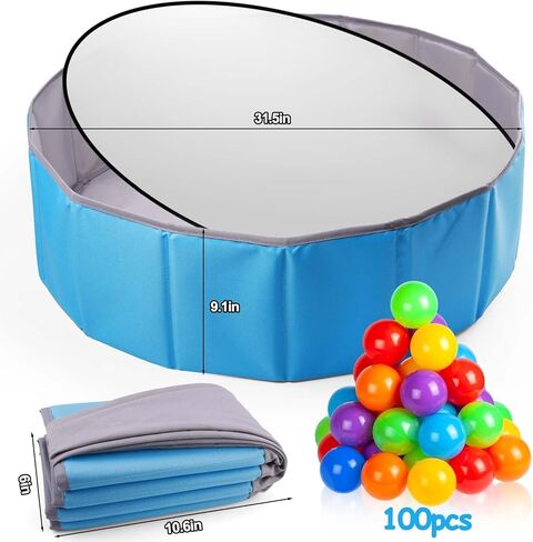 Juome Dog Ball Pit مع الكرات المضمنة، حفرة الكرة القابلة للطي للكلاب والقطط، تحمل أكثر من 500 كرة، ألعاب الكلاب التفاعلية للداخلية والخارجية in Kuwait