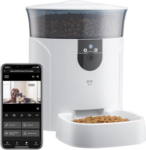 Geeni Smart Feeder, 4 Liter Automatic Pet Dog and Cat Feeder, Wi-Fi Control Compatible with Alexa and Google Home in Saudi Arabia