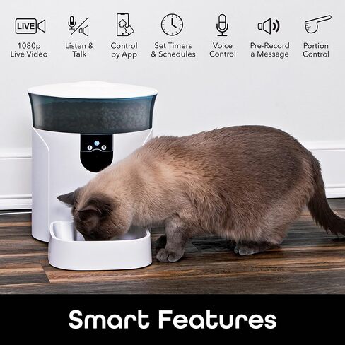 Geeni Smart Feeder, 4 Liter Automatic Pet Dog and Cat Feeder, Wi-Fi Control Compatible with Alexa and Google Home in Saudi Arabia