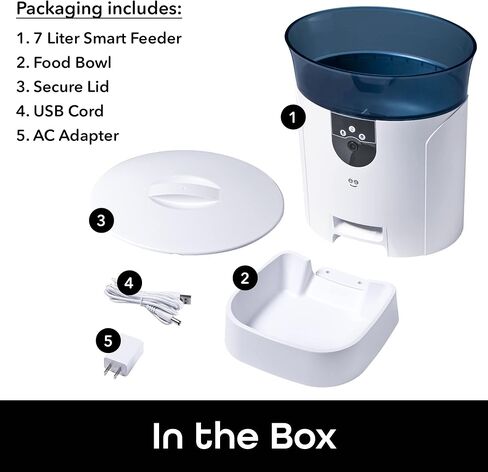 Geeni Smart Feeder, 4 Liter Automatic Pet Dog and Cat Feeder, Wi-Fi Control Compatible with Alexa and Google Home in Saudi Arabia