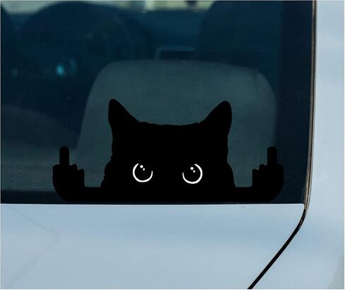 إصبع CAT الأوسط، FUNNY، ملصق لاصق، ملصق فينيل، نافذة السيارة، مصد السيارة، زجاجة مياه تطل على القطة من الفينيل | ملصق سيارة | ملصق المصد | ملصق النافذة | الكمبيوتر المحمول، ملصق الهاتف. in Saudi Arabia
