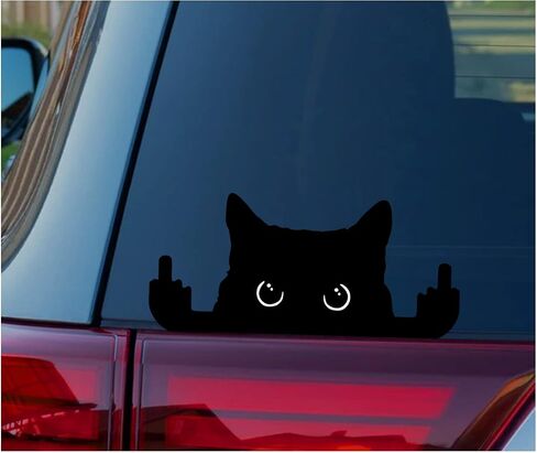 إصبع CAT الأوسط، FUNNY، ملصق لاصق، ملصق فينيل، نافذة السيارة، مصد السيارة، زجاجة مياه تطل على القطة من الفينيل | ملصق سيارة | ملصق المصد | ملصق النافذة | الكمبيوتر المحمول، ملصق الهاتف. in Saudi Arabia