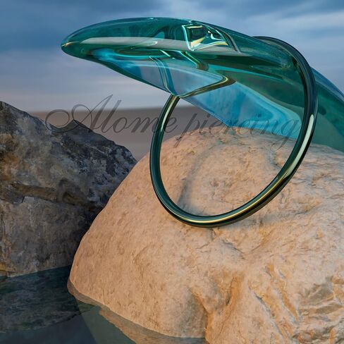 خاتم الأنف باللون الأخضر الداكن 20 جرام طوق عادي - ثقب الأنف من الفضة الإسترليني عيار 925 - مجوهرات خواتم الأنف الصغيرة in Kuwait