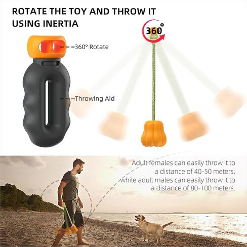 iFur Dog Pumpkin Fetch Toy, Interactive Tug of War Dog Toy, Boredom and Stimulating Chew Toys for Dogs, Tough Indoor/Outdoor Rope Enrichment Toy for Small Medium Large Breed (Fetch) in Saudi Arabia