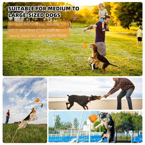 iFur Dog Pumpkin Fetch Toy, Interactive Tug of War Dog Toy, Boredom and Stimulating Chew Toys for Dogs, Tough Indoor/Outdoor Rope Enrichment Toy for Small Medium Large Breed (Fetch) in Saudi Arabia