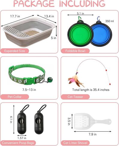 BNOSDM 8 Pcs Small Kitten Collapsible Litter Box Low Entry for Travel Set, Litter Boxes for Senior Cats, Foldable Cat Toilet, Open Small Litter Pan for Kittens (Blue) in Saudi Arabia