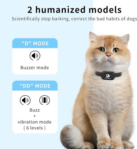 Cat Bark Collar Smart Automatic No Shock Anti Barking Cats Training Collar Rechargeable Bark Collar with 2 Adjustable Sensitivity Vibration & Beep Vibration Modes for Cats Iron Black in Saudi Arabia