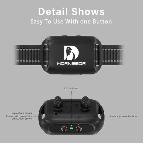Cat Bark Collar Smart Automatic No Shock Anti Barking Cats Training Collar Rechargeable Bark Collar with 2 Adjustable Sensitivity Vibration & Beep Vibration Modes for Cats Iron Black in Saudi Arabia