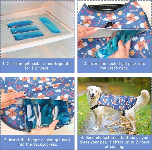 Dog Cooling Vest with Ice Pack Cooling Vest for Dog Cooling Harness for Summer Outdoor Hiking Walking Sun Protection Breathable XL in Saudi Arabia