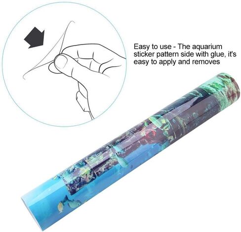 ملصق أطلال مدينة خزان الأسماك، ملصق خلفية لحوض السمك لاصق من البولي فينيل كلوريد صور ديكور حوض السمك لحوض الأسماك لتزيين جدار الأسماك (3#) in Kuwait