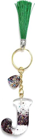 Rayna Magic Initial Resin Keychain A-Z: Handmade Gift for Women, Girls, Girlfriend, Wife, Mom, Daughter, Sister, Best Friend (P) in Saudi Arabia