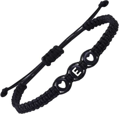 Matching Couple Initial Letter Bracelet String Elastic Mens Bracelet Charm Best Friend Friendship Love Bracelet for Men Women Sister Son Daughter Boyfriend Girlfriend Couple Gifts (G) in Saudi Arabia
