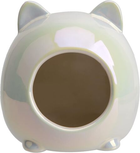 PENCK الهامستر مخبأ السيراميك القزم الهامستر منزل الموائل سرير مريح لطيف صغير شينشيلا الجربوع الفئران كوخ الحيوانات الصغيرة الرمال حمام كهف قفص الملحقات (سماوي) in Kuwait