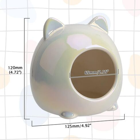 PENCK الهامستر مخبأ السيراميك القزم الهامستر منزل الموائل سرير مريح لطيف صغير شينشيلا الجربوع الفئران كوخ الحيوانات الصغيرة الرمال حمام كهف قفص الملحقات (سماوي) in Kuwait