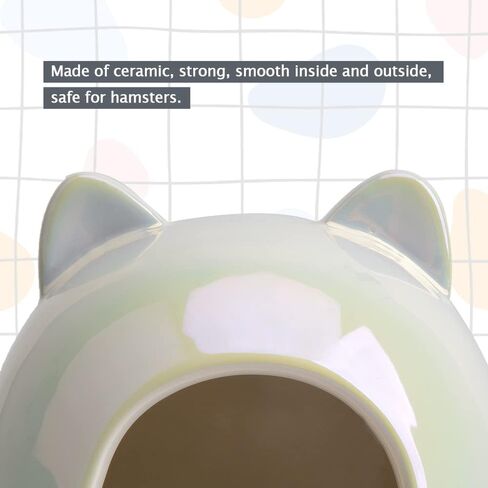PENCK الهامستر مخبأ السيراميك القزم الهامستر منزل الموائل سرير مريح لطيف صغير شينشيلا الجربوع الفئران كوخ الحيوانات الصغيرة الرمال حمام كهف قفص الملحقات (سماوي) in Kuwait