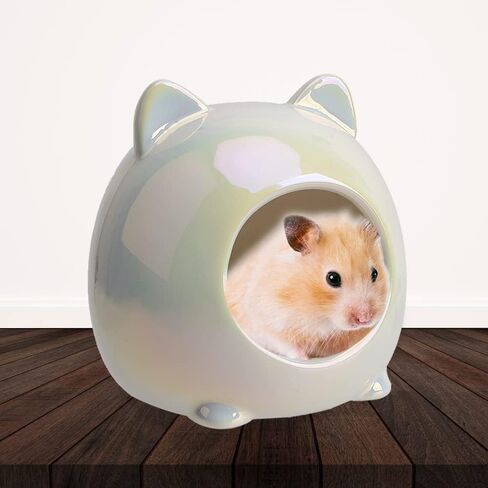 PENCK الهامستر مخبأ السيراميك القزم الهامستر منزل الموائل سرير مريح لطيف صغير شينشيلا الجربوع الفئران كوخ الحيوانات الصغيرة الرمال حمام كهف قفص الملحقات (سماوي) in Kuwait