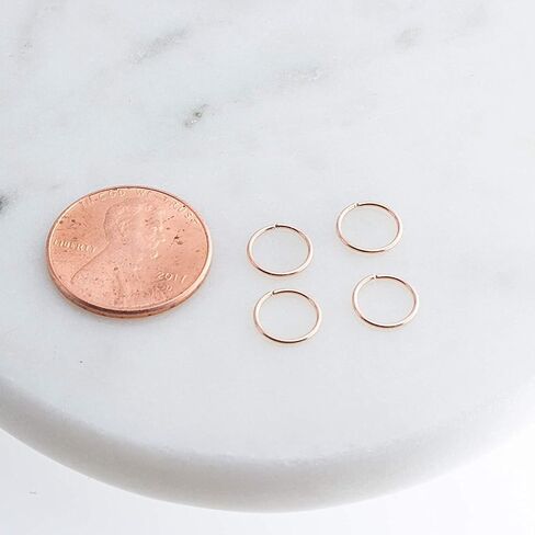 2 Pairs Set Nose Cartilage Nose Rings Small Hoops Earrings Set for Women Tragus Septum Helix Thin Multiple Piercing (6mm/22 gauge/ 2 pairs, 14K Gold Filled) in Saudi Arabia
