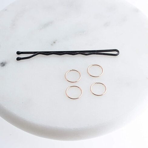 2 Pairs Set Nose Cartilage Nose Rings Small Hoops Earrings Set for Women Tragus Septum Helix Thin Multiple Piercing (6mm/22 gauge/ 2 pairs, 14K Gold Filled) in Saudi Arabia