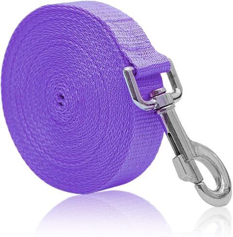 مقود تدريب للكلاب بطول 10 أقدام، للكلاب الكبيرة والمتوسطة والصغيرة، مقود طويل للكلاب، للتدريب أو الفناء الخلفي أو التخييم أو اللعب، رائع للحدائق والجلب (10 أقدام، أرجواني) in Kuwait