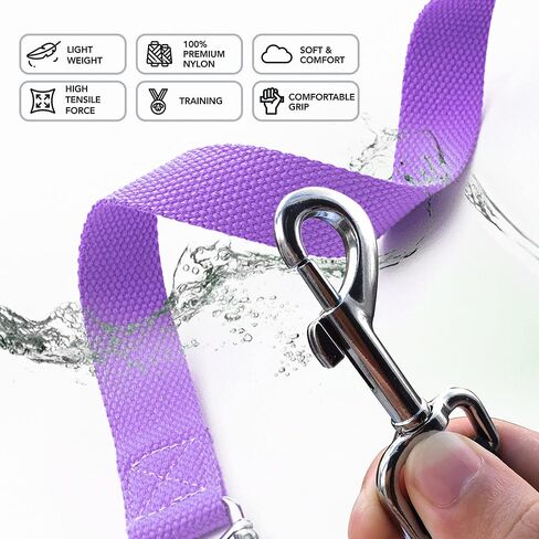 مقود تدريب للكلاب بطول 10 أقدام، للكلاب الكبيرة والمتوسطة والصغيرة، مقود طويل للكلاب، للتدريب أو الفناء الخلفي أو التخييم أو اللعب، رائع للحدائق والجلب (10 أقدام، أرجواني) in Kuwait