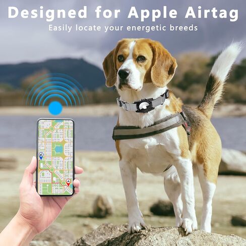 Airtag Dog Collar, Upgraded Reflective Airtag Dog Collar Holder, Heavy Duty Pet Collar with Airtag Holder, Adjustable Nylon Puppy Collars for Small Medium Large Dogs(S(12.6’’-14.5’’), Blue) in Saudi Arabia