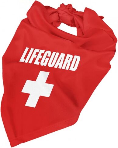 Lifeguard Pet Dog Bandana Scarf for Puppy Dog Beach Pool Accessories Bandana,Summer Dog Bandana,Security Dog Bandana (Red) in Saudi Arabia