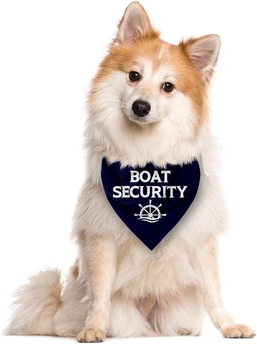 Boat Security Dog Bandana, Dark Blue Dog Bandana, Dog Boat Accessories, Funny Dog Bandana, Dog Bandana for Small Medium Large Dogs, Dog Boating Accessories, Pet Dog Triangle Scarf (D9) in Saudi Arabia