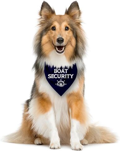 Boat Security Dog Bandana, Dark Blue Dog Bandana, Dog Boat Accessories, Funny Dog Bandana, Dog Bandana for Small Medium Large Dogs, Dog Boating Accessories, Pet Dog Triangle Scarf (D9) in Saudi Arabia