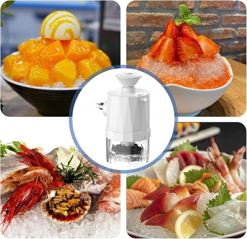 ملحق الثلج الحلقي من إنومون لخلاط حامل كيتشن ايد، مرفق ماكينة حلاقة الثلج لمرفقات خلاط كيتشن ايد، آلة مخروط الثلج لمساعد المطبخ مع 8 قوالب مكعبات ثلج مع غطاء، شفرة ناعمة وخشنة in Kuwait