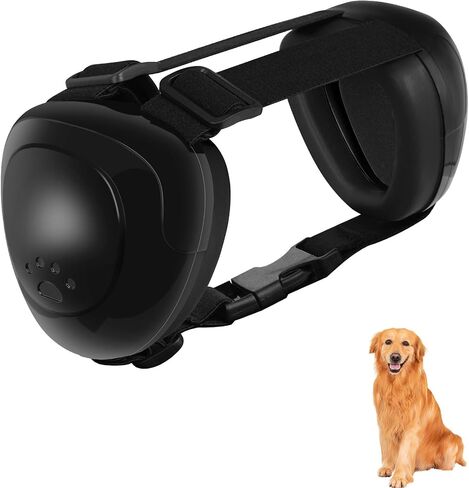Dog Ear Muffs Noise Protection,29dB NRR Dog Noise Cancelling Ear Muffs,Dog Ear Muffs for Hearing Protection with Fast Snap Lock for Fireworks,Thunder（Black,XL） in Saudi Arabia