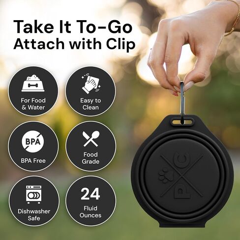 Pup Culture Dual Collapsible Dog Bowls | Silicone Travel Water Bowl for Dogs | Food Grade, No Plastic Rim, Portable Dog Bowl for Food and Water - Easy to Clean | BPA Free and Safe for Your Pup-Pink in Saudi Arabia