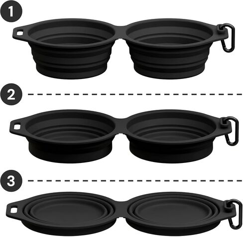 Pup Culture Dual Collapsible Dog Bowls | Silicone Travel Water Bowl for Dogs | Food Grade, No Plastic Rim, Portable Dog Bowl for Food and Water - Easy to Clean | BPA Free and Safe for Your Pup-Pink in Saudi Arabia