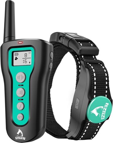 PATPET Dog Training Collar - Rechargeable Dog Training Collar with Remote for Medium Large Dogs 1000Ft Remote Range 3 Training Modes IPX7 Waterproof Black in Saudi Arabia