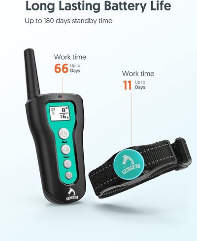 PATPET Dog Training Collar - Rechargeable Dog Training Collar with Remote for Medium Large Dogs 1000Ft Remote Range 3 Training Modes IPX7 Waterproof Black in Saudi Arabia