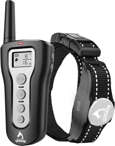 PATPET Dog Training Collar - Rechargeable Dog Training Collar with Remote for Medium Large Dogs 1000Ft Remote Range 3 Training Modes IPX7 Waterproof Black in Saudi Arabia