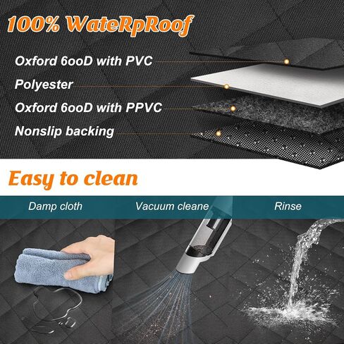 HEELE Back Seat Extender for Dogs, Hard Bottom Car Seat Cover with Mesh Window and Pocket for Traveling and Camping with Pets, Dog Hammock for Car Waterproof and Nonslip, Suitable for Car SUV in Saudi Arabia