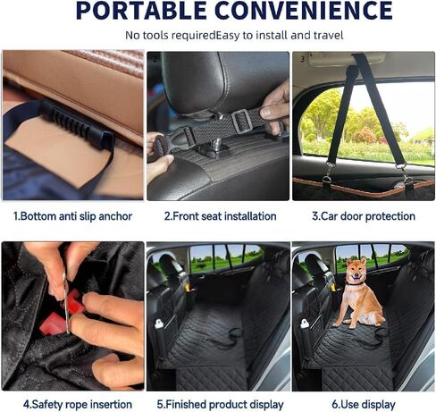 Dog Car Seat Cover for Back Seat Waterproof, Scratch Resistand,Nonslip Dog Hammock with Storage Pocket for Car, SUV (SM101) in Kuwait